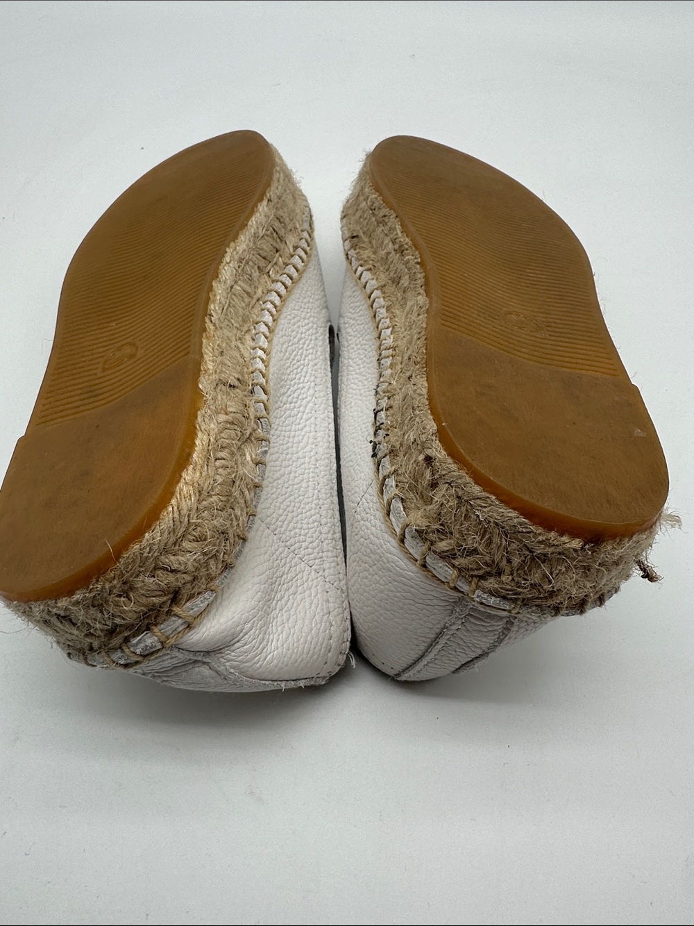 Soludos Cream Leather Espadrille Platform Slip-On - Picture 8 of 9